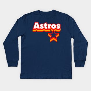 Astros and Star Retro Kids Long Sleeve T-Shirt